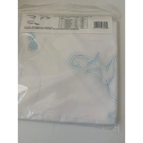 Quilt Squares Umbrella and Birds 606 Jack Dempsey to be embroidered  18", - Picture 3 of 3